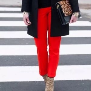 J.Crew - Wool Cafe Capri Pants - Red Orange - Size 2
